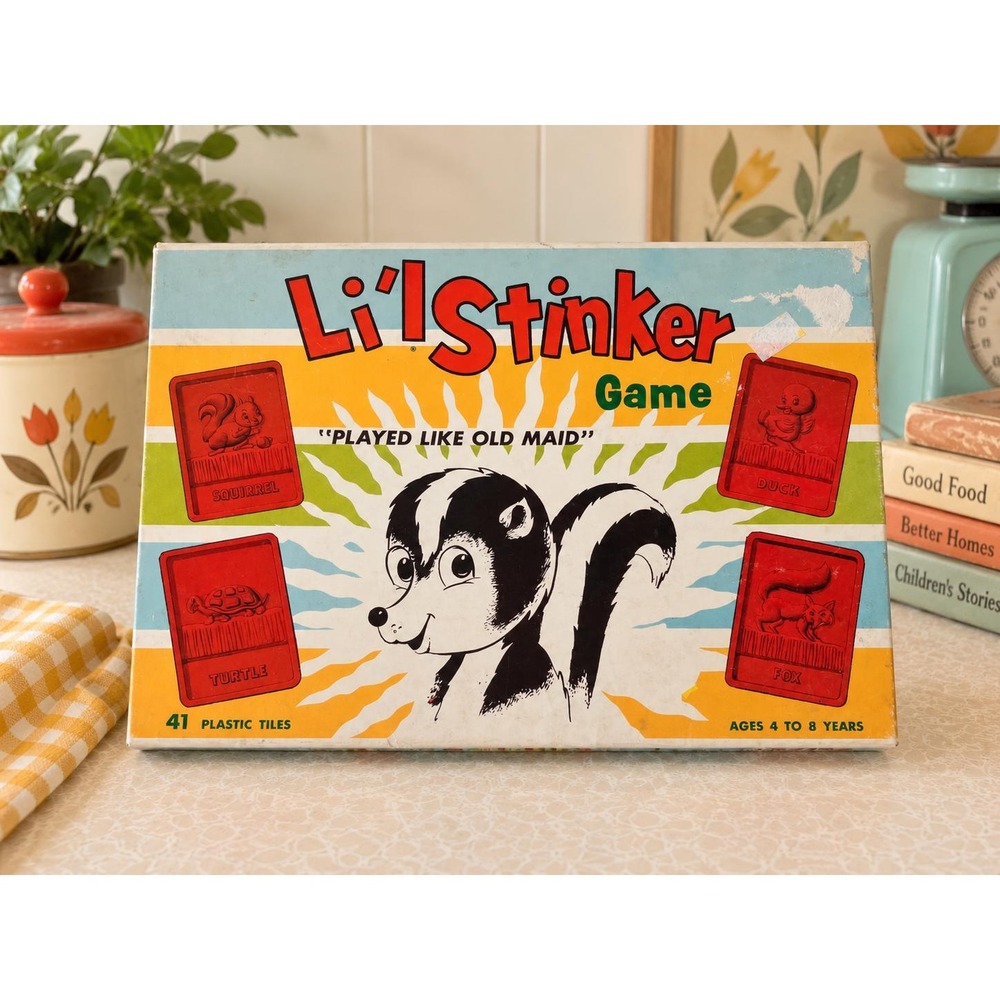 Vintage 1956 Li'l Stinker Game Schaper, Mid Century Children's Game Old Maid